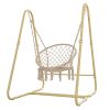Handmade Macrame Swing Hammock Chair with Stand - Indoor/Outdoor Boho Style Seating
