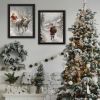 Trendy Decor 4U 2-Piece Vignette On The Eve of Christmas Black Framed Wall Art for Living Room, Holiday Wall Art Print for Home Decor