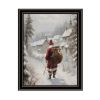 Trendy Decor 4U 2-Piece Vignette On The Eve of Christmas Black Framed Wall Art for Living Room, Holiday Wall Art Print for Home Decor
