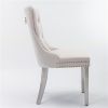 Collection Modern, High-end Tufted Solid Wood Contemporary Velvet Upholstered Dining Chair with Chrome Stainless Steel Plating Legs,Nailhead Trim