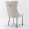 Collection Modern, High-end Tufted Solid Wood Contemporary Velvet Upholstered Dining Chair with Chrome Stainless Steel Plating Legs,Nailhead Trim