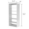 70.2"H Livelylodge Wooden Modular Closet System :Closet Organizer Modern Open Wardrobe Closet System for Bedroom&Coatroom White Finish for All Ages