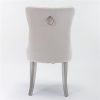 Collection Modern, High-end Tufted Solid Wood Contemporary Velvet Upholstered Dining Chair with Chrome Stainless Steel Plating Legs,Nailhead Trim