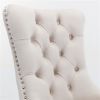 Collection Modern, High-end Tufted Solid Wood Contemporary Velvet Upholstered Dining Chair with Chrome Stainless Steel Plating Legs,Nailhead Trim