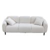 Mid Century Modern 3 seater Couch Velveteen sofa with solid wood leg for Living Room, bedroom, livingroom Beige