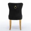 Furniture, Collection Modern, High-end Tufted Solid Wood Contemporary Velvet Upholstered Dining Chair with Golden Stainless Steel Plating Legs