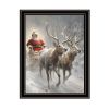 Trendy Decor 4U 2-Piece Vignette On The Eve of Christmas Black Framed Wall Art for Living Room, Holiday Wall Art Print for Home Decor