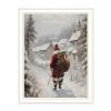 Trendy Decor 4U 2-Piece Vignette On The Eve of Christmas White Framed Wall Art for Living Room, Holiday Wall Art Print for Home Decor