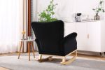 Mid Century Fabric Rocker Chair with Wood Legs and velvet for Livingroom Bedroom