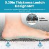 28.34x16.73in Shower Mat Non-Slip Bath Mat with Drain Quick Drying PVC Loofah Shower Mat For Bathroom Grey