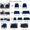 Modern Loveseat sofa for Living Room, Upholstered Velvet Small Couch with Wooden Legs for Livingroom Bedroom, Navy