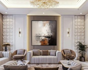 Beige Black Brown 100% Handmade Textured Painting Soft Art Acrylic Abstract Oil Painting Wall Decor Living Room Office Wall Art (Style: 01, size: 100x100cm)