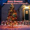 Solar Christmas Candy Cane Lights with 12 Candies 72LEDs Outdoor Christmas Decorations IP44 Waterproof Flickering Pathway Markers String Lights with 8