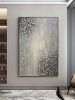 Hand Painted Abstract Oil Painting White Texture On Canvas Abstract Wall Art Picture Living Room Bedroom Wall Decor Unframed